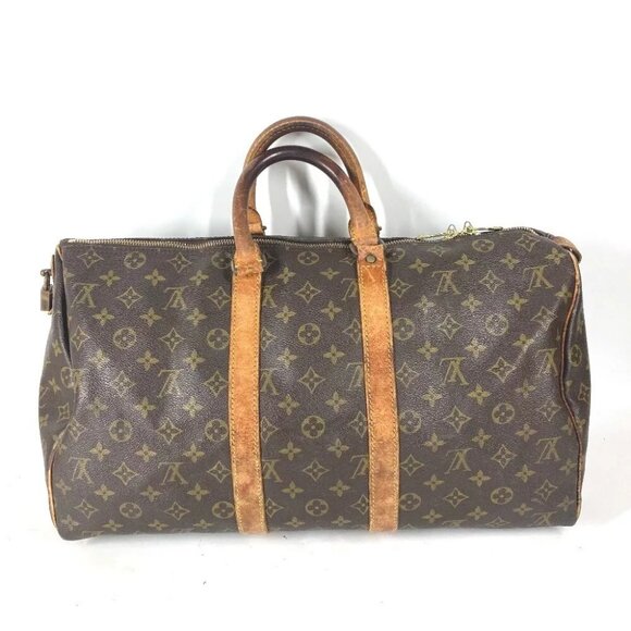 LOUIS VUITTON M41428 Monogram Keepall45 travel bag Duffle Bag Brown - Picture 1 of 16